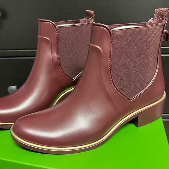 kate spade Shoes - Kate Spade Solstice Matte Cherrywood Rubber Rain Boots Above Ankle Women Size 8
